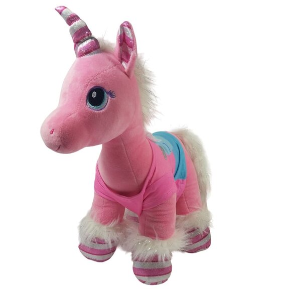 Build A Bear Pink Unicorn Pony Plush Candy Cane Swirl 2018 BAB Peppermint - Picture 1 of 11